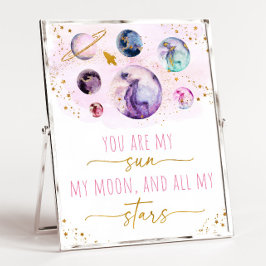 Póster Eres mi espacio Sun Moon Stars Rosa & Gold