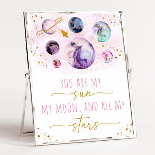 Póster Eres mi espacio Sun Moon Stars Rosa & Gold