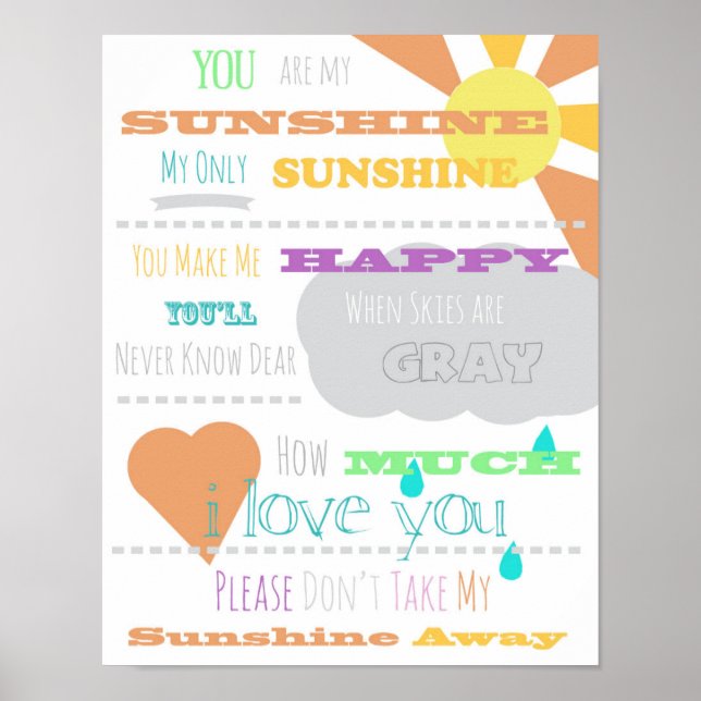 Póster Eres mi Poster Sunshine 11"x14" (Frente)