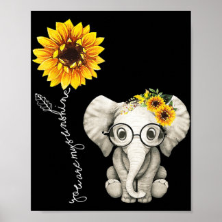 Póster Eres Mi regalo Hippie Sunflower Elephant