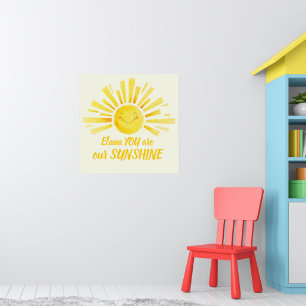 Póster Eres nuestro personalizado solar amarillo sonrient