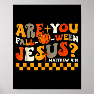 Póster ¿Eres Otoño Jesús Calabaza Cristiano Halloween