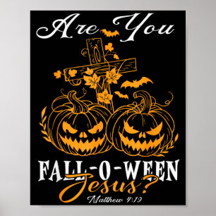 Póster ¿Eres Otoño-o-ño Jesús Calabazas Cristianas Hallo