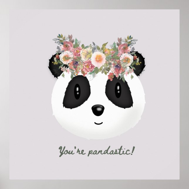 Póster ¡Eres pandástico! Cute Panda Bear (Frente)