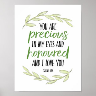 Póster Eres Precioso en mis ojos - Isaías 43:4