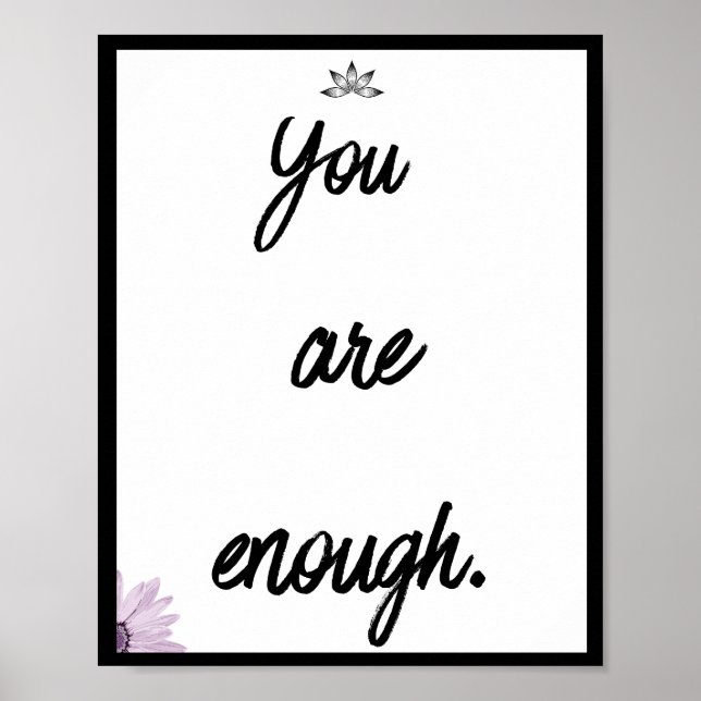 Póster Eres suficiente, cita (Frente)