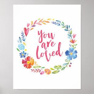 Póster Eres tan querido como un poster floral colorido