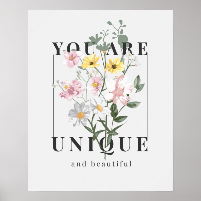 Póster Eres un eslogan floral único (Frente)
