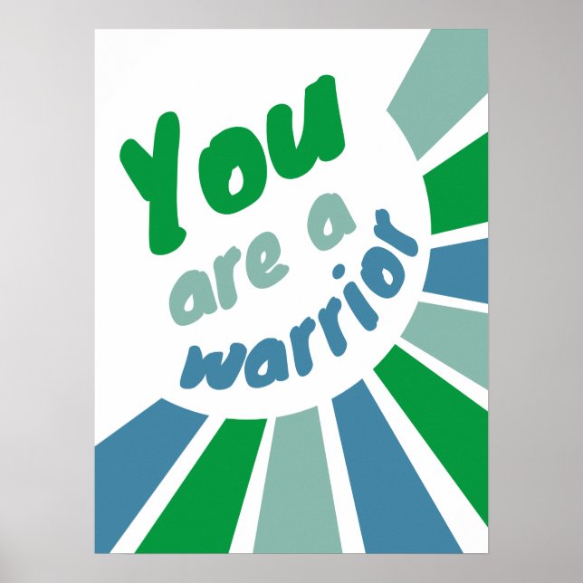 Póster Eres un poster de afirmación de Warrior positivo. (Frente)