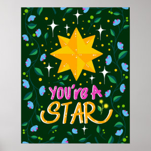 Póster Eres una estrella - azul