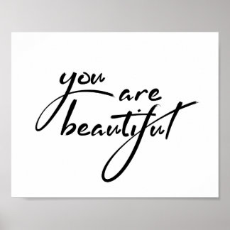 Póster Eres Una Hermosa Cita Motivacional De Tipografía