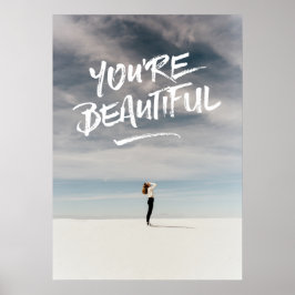 Póster Eres una hermosa plantilla de fotografía tipográfi