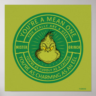 Póster Eres una Persona Mala Señor Grinch Insignia