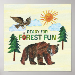 Póster Eric Carle Listo para diversión forestal