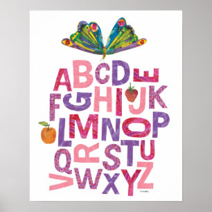 Póster Eric Carle   Patrón de mariposa alfabética