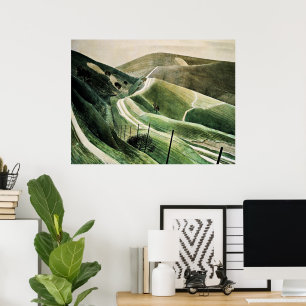 Póster Eric Ravilious - Chalk Paths,