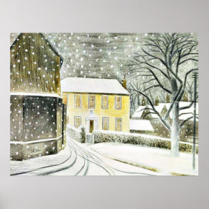 Póster Eric Ravilious - Hallstead Road en la nieve,
