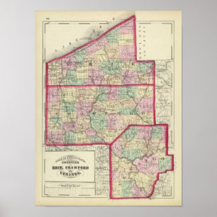 Póster Erie, Crawford, condados de Venango