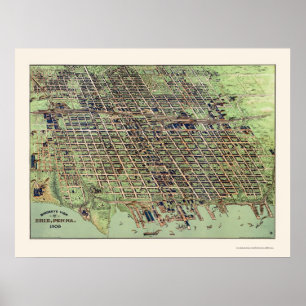Póster Erie, mapa panorámico del PA - 1909