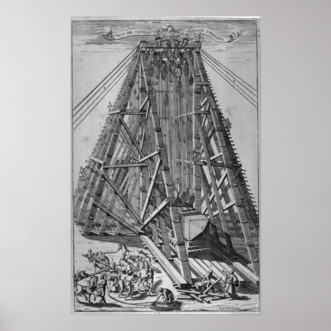 Póster Erigiendo el antiguo Obelisco Egipcio (Frente)