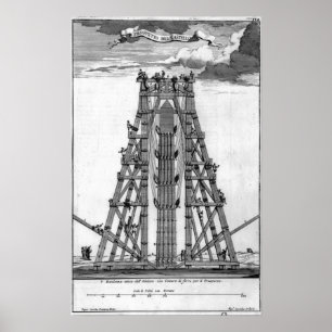 Póster Erigiendo el antiguo Obelisco Egipcio