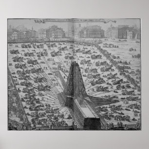 Póster Erigiendo el antiguo Obelisco Egipcio