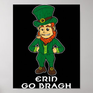 Póster Erin Go Bragh Irlanda Por Siempre Camiseta Duende 