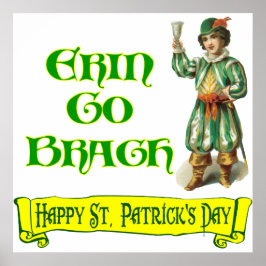 Póster Erin Go Braugh Feliz Día de San Patricio diciendo