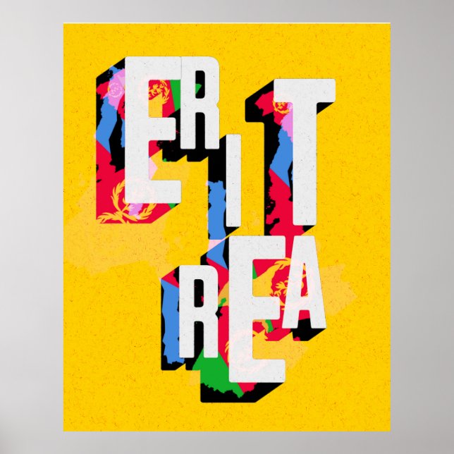 Póster Eritrea Con Poster De Antecedentes De Bandera De E (Frente)