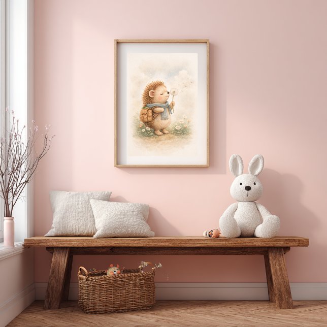 Póster Erizo Adorable con Diente de León para Habitación  (Subido por el creador)