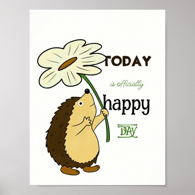 Póster Erizo con flor (Frente)