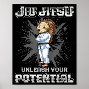 Póster Erizo de Jiu Jitsu Brasileño de MMA y Grappling BJ