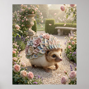 Póster Erizo de porcelana de jardín luminoso