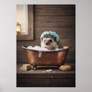 Póster Erizo en la bañera
