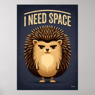 Póster Erizo Necesito Espacio – Personaje de Dibujos Dive
