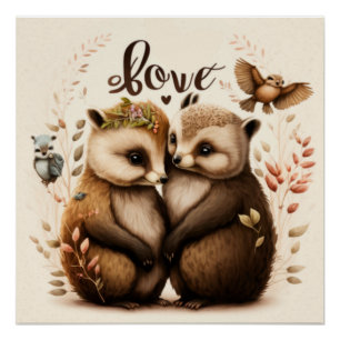 Póster erizos de amor