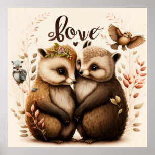 Póster erizos de amor