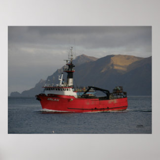 Póster Erla N, bote de cangrejo en puerto holandés, Alask