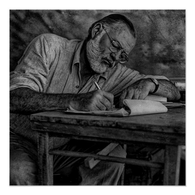 Póster Ernest Hemingway en Kenia (Anverso)