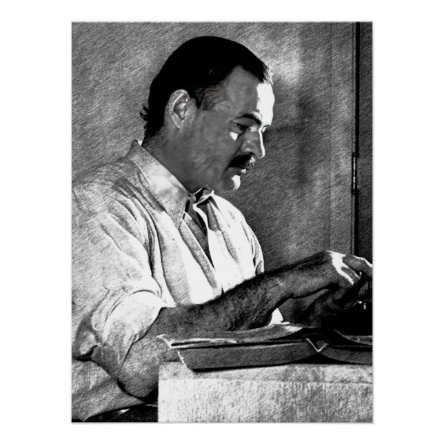 Póster Ernest Hemingway en Kenia (Anverso)