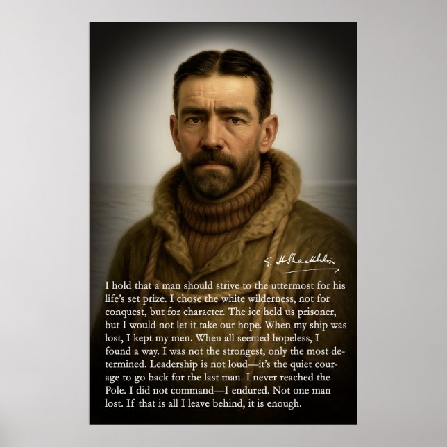Póster Ernest Shackleton - Explorador antártico heróico (Frente)