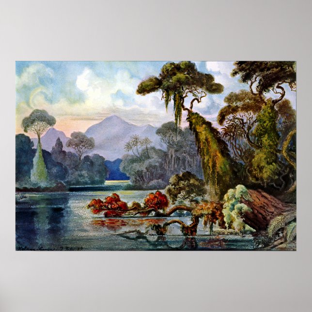 Póster Ernst Haeckel Ceylon Jungle River (Frente)