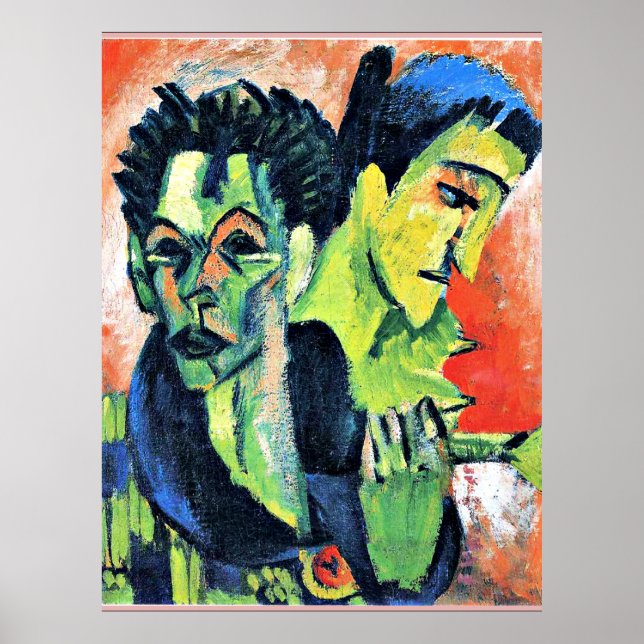 Póster Ernst Kirchner - Doble autorretrato (Frente)