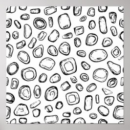 Póster Eroded Copper Object Decoupage Template Line Art