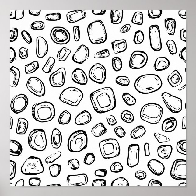 Póster Eroded Copper Object Decoupage Template Line Art (Frente)