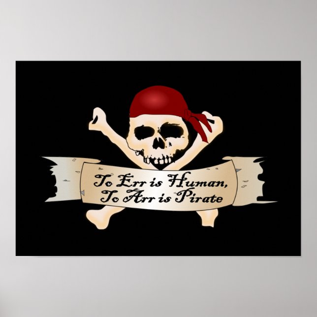 Póster Err es humano, Arr es pirata (Frente)