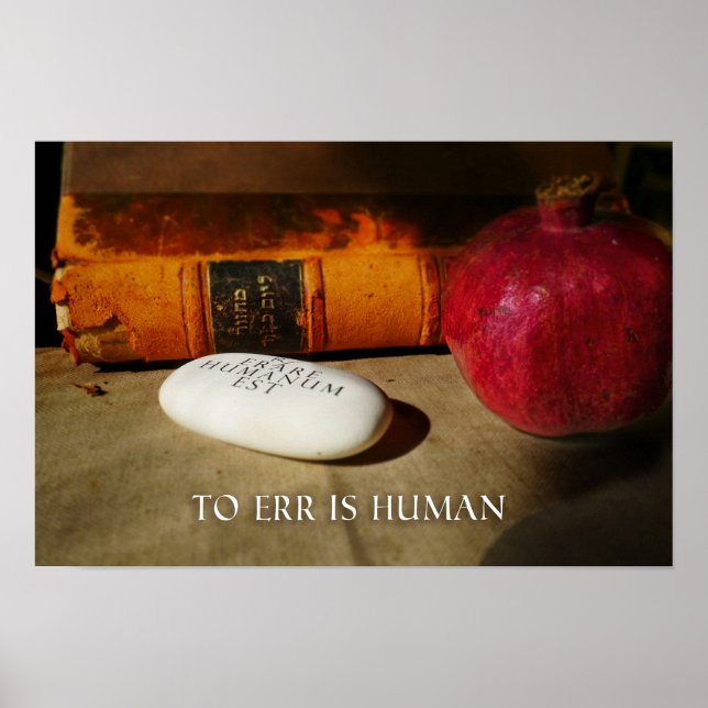 Póster Errar es humano. Errare Humanum Est. Latín. (Frente)