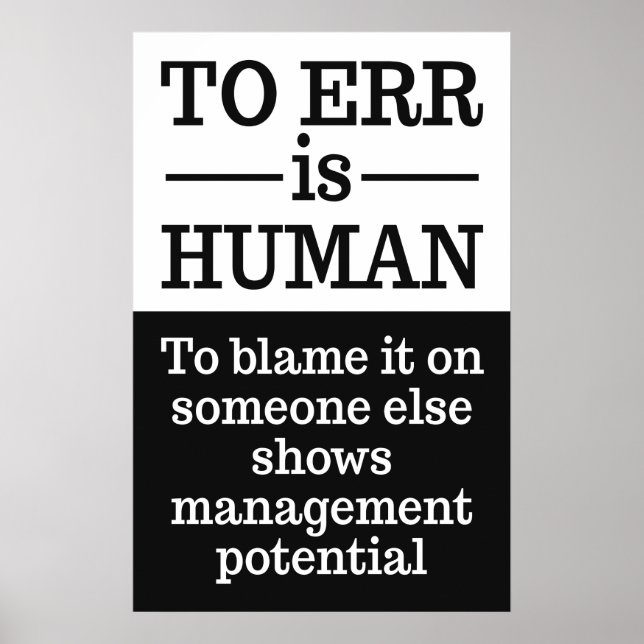 Póster Errar es humano poster 2 (Frente)