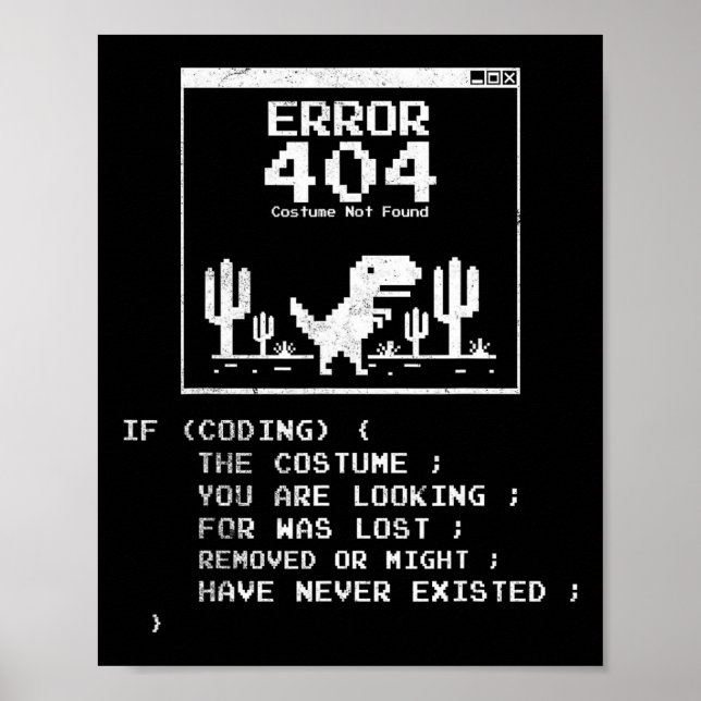 Póster Error 404 Costume No Encontrado (Frente)