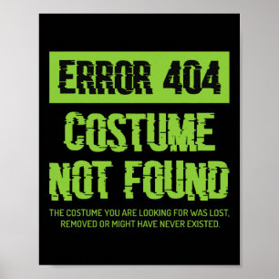 Póster Error 404 Costume No Encontrado Lazy Halloween Mat